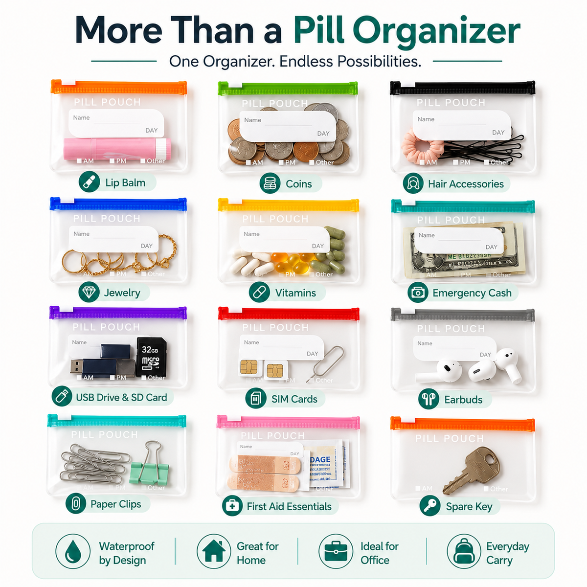 Seha™ – Waterproof Weekly Pill Organizer