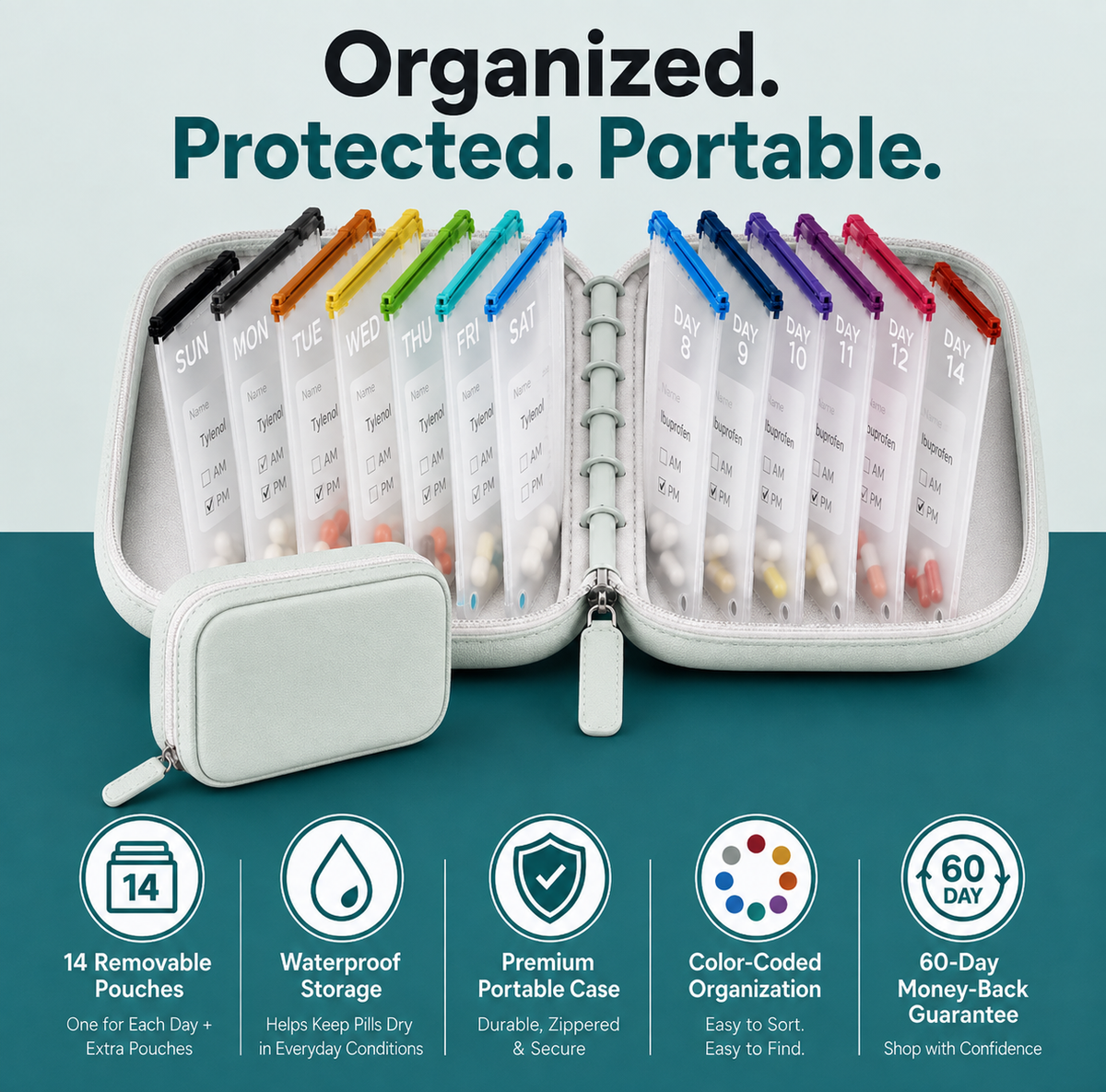 Seha™ – Waterproof Weekly Pill Organizer